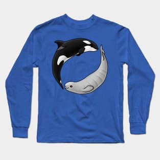 Baby Beluga and Orca Circle Long Sleeve T-Shirt